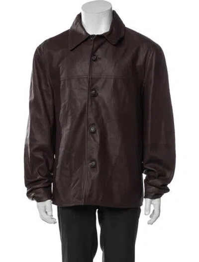 Pre-owned Brunello Cucinelli Leather Jacket In Brown