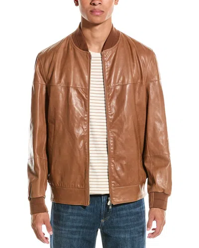 Brunello Cucinelli Leather Jacket In Brown