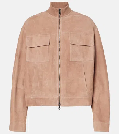 Brunello Cucinelli Leather Jacket In Brown