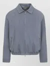 Brunello Cucinelli Suede Jacket Collared Design Elasticated Hem Pockets In Blue