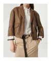 Brunello Cucinelli Leather Jacket In Multicolor