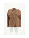 Brunello Cucinelli Suede Leather Jacket In Terra Rossa