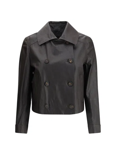 Brunello Cucinelli Leather Jacket In Multicolor