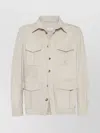 Brunello Cucinelli Suede Lamb Leather Jacket In Beige