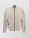 BRUNELLO CUCINELLI LEATHER JACKET WITH SHINY JEWEL DETAIL