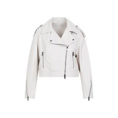 BRUNELLO CUCINELLI BRUNELLO CUCINELLI LEATHER JACKET WOMEN