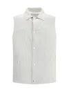 Brunello Cucinelli Men Padded Leather Vest In White