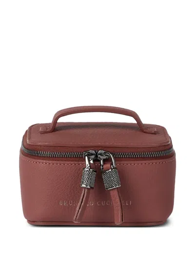 Brunello Cucinelli Leather Jewellery Box In Red