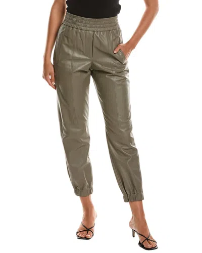 Brunello Cucinelli Leather Jogger In Brown
