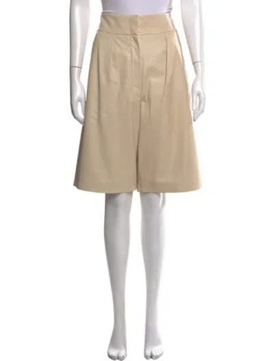 Pre-owned Brunello Cucinelli Leather Knee-length Shorts In Neutrals