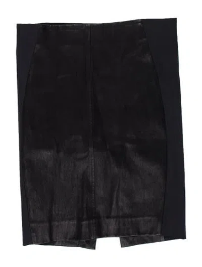 Pre-owned Brunello Cucinelli Leather Knee-length Skirt In Black