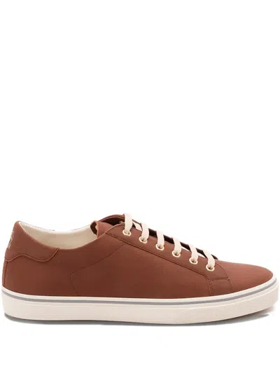 Brunello Cucinelli Leather Lace-up Fastening Sneakers In Brown
