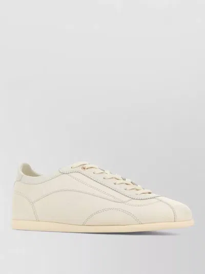 Brunello Cucinelli Leather Lace Up Sneakers Lightweight Design In Black