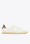 Brunello Cucinelli Lace-up Sneakers With Textured Leather Upper In Neutral