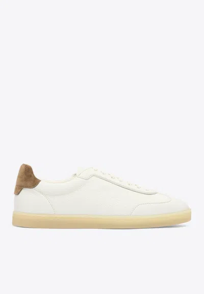 Brunello Cucinelli Leather Lace-up Sneakers In White