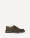 Brunello Cucinelli Classic Brown Suede Derby Shoes In Green
