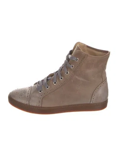 Pre-owned Brunello Cucinelli Leather Lace-up Boots In Brown