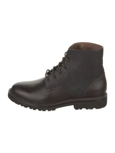 Pre-owned Brunello Cucinelli Leather Lace-up Boots In Multi