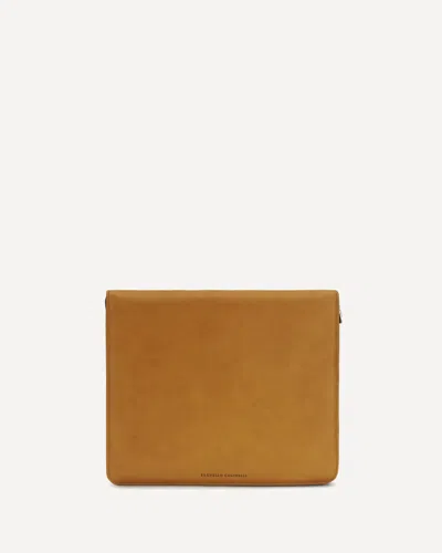 Brunello Cucinelli Leather Laptop Case In Brown
