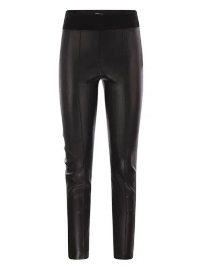 Brunello Cucinelli Leather Leggings In Black