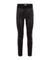 Brunello Cucinelli Leather Leggings In Black