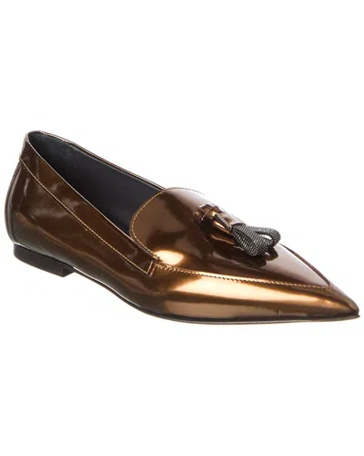 Brunello Cucinelli Leather Loafer In Multi