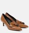 Brunello Cucinelli Leather Loafer Pumps In Brown