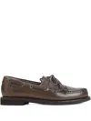 Brunello Cucinelli Women Leather Loafers With Monili Detail In Brown