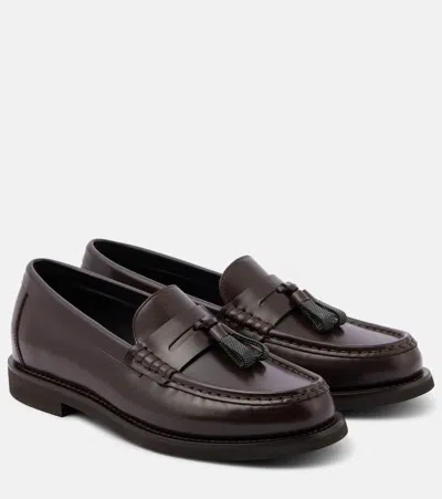 Brunello Cucinelli Leather Loafers In Black