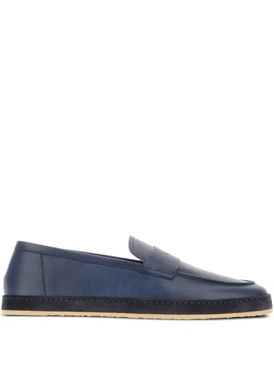 Brunello Cucinelli Leather Loafers In Blue