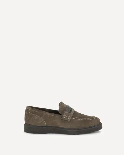 Brunello Cucinelli Leather Loafers In Brown