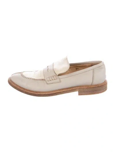 Pre-owned Brunello Cucinelli Leather Loafers In Gray