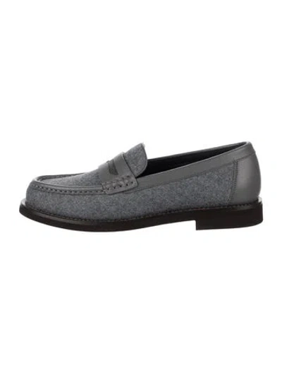 Pre-owned Brunello Cucinelli Leather Loafers In Grey