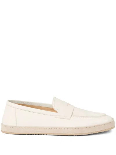 Brunello Cucinelli Leather Loafers In White