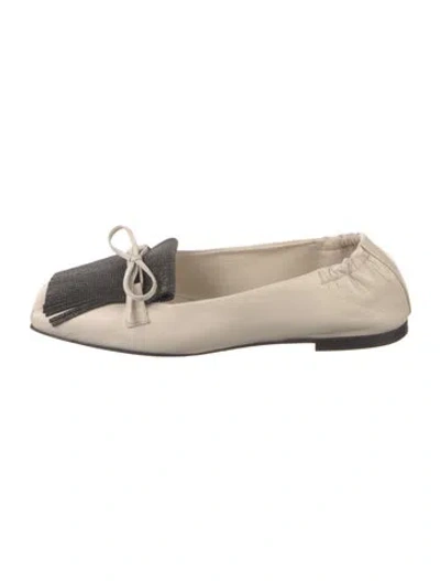 Pre-owned Brunello Cucinelli Leather Loafers W/ Tags In Neutral