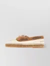 Brunello Cucinelli Leather Loafers With Jewel Insert And Espadrille Sole