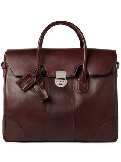 Brunello Cucinelli Leather Luggage Bag In Red