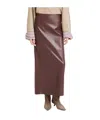 Brunello Cucinelli Leather Maxi Skirt In Purple