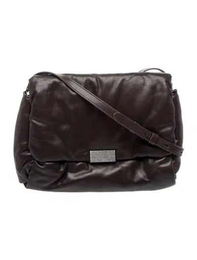 Pre-owned Brunello Cucinelli Leather Messenger Bag In Black