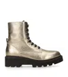 Brunello Cucinelli Leather Metallic Ankle Boots In Gold