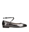 Brunello Cucinelli Leather Metallic Ballet Flats In Silver