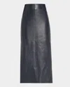 BRUNELLO CUCINELLI LEATHER MIDI SKIRT