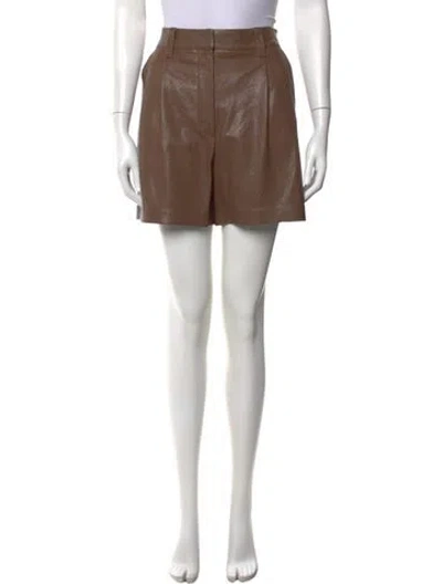 Pre-owned Brunello Cucinelli Leather Mini Shorts W/ Tags In Brown
