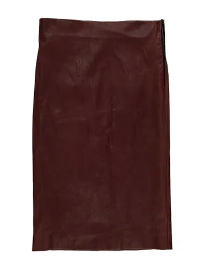 Pre-owned Brunello Cucinelli Leather Mini Skirt In Brown
