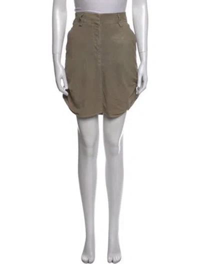 Pre-owned Brunello Cucinelli Leather Mini Skirt In Neutral