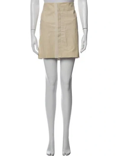 Pre-owned Brunello Cucinelli Leather Mini Skirt In Neutrals