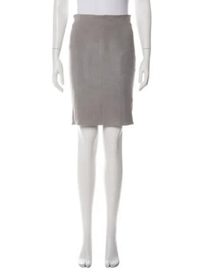 Pre-owned Brunello Cucinelli Leather Mini Skirt W/ Tags In Green