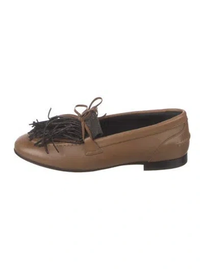 Pre-owned Brunello Cucinelli Leather Moccasins W/ Tags In Brown