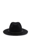 Brunello Cucinelli Leather Hat Featuring Jewel Embellishment In Black