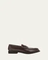 Brunello Cucinelli Round Toe Leather Loafers With Stitched Detailing In Brown